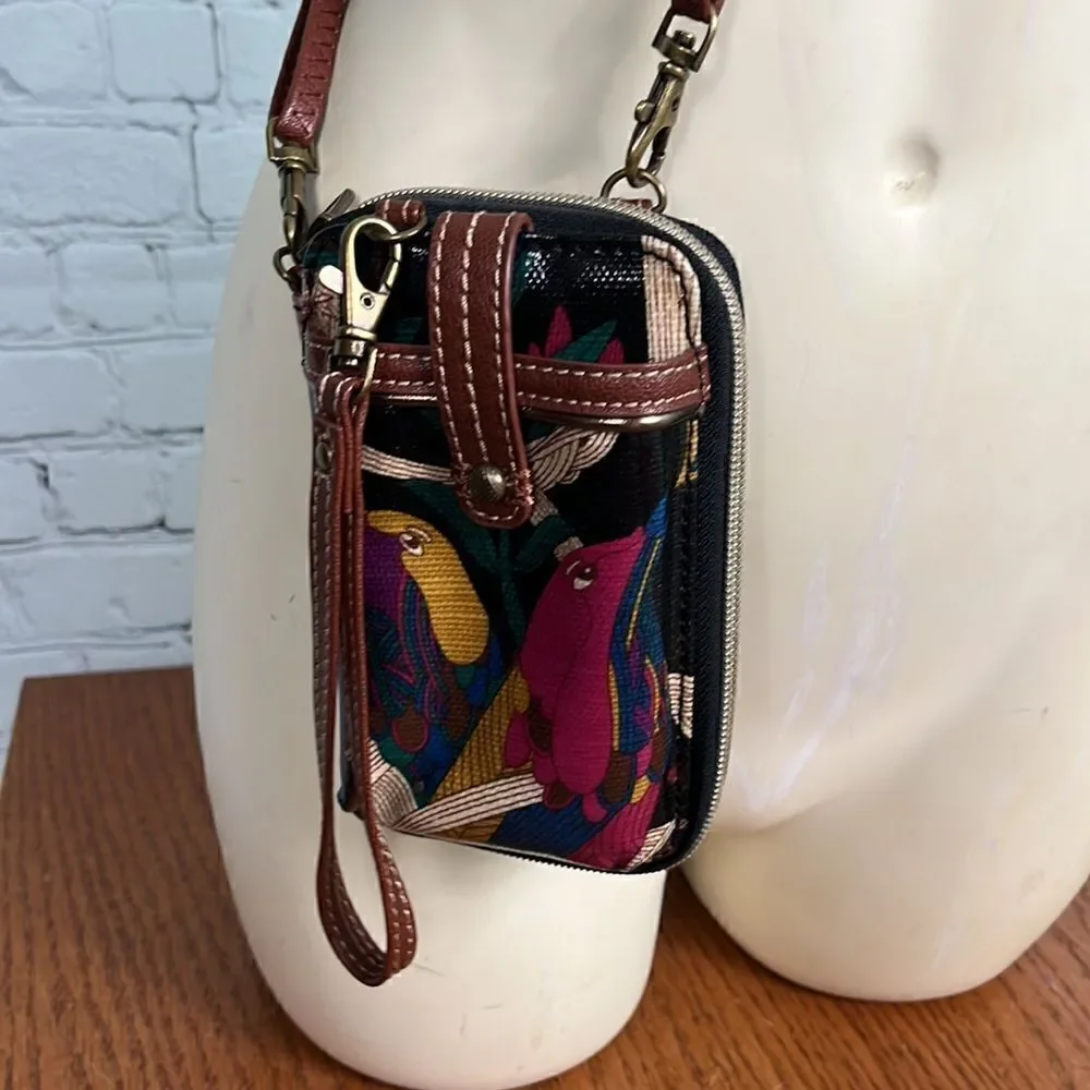 Sakroots Crossbody zip-up Wallet wristlet